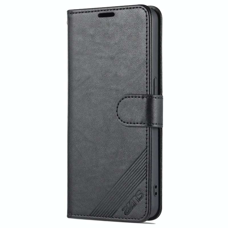For OPPO Reno7 5G AZNS Sheepskin Texture Flip Leather Phone Case(Black)