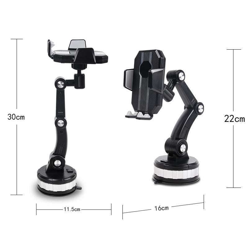 X-0566 Big Suction Cup Car Phone Holder Center Console Phone Holder(Black Gray)