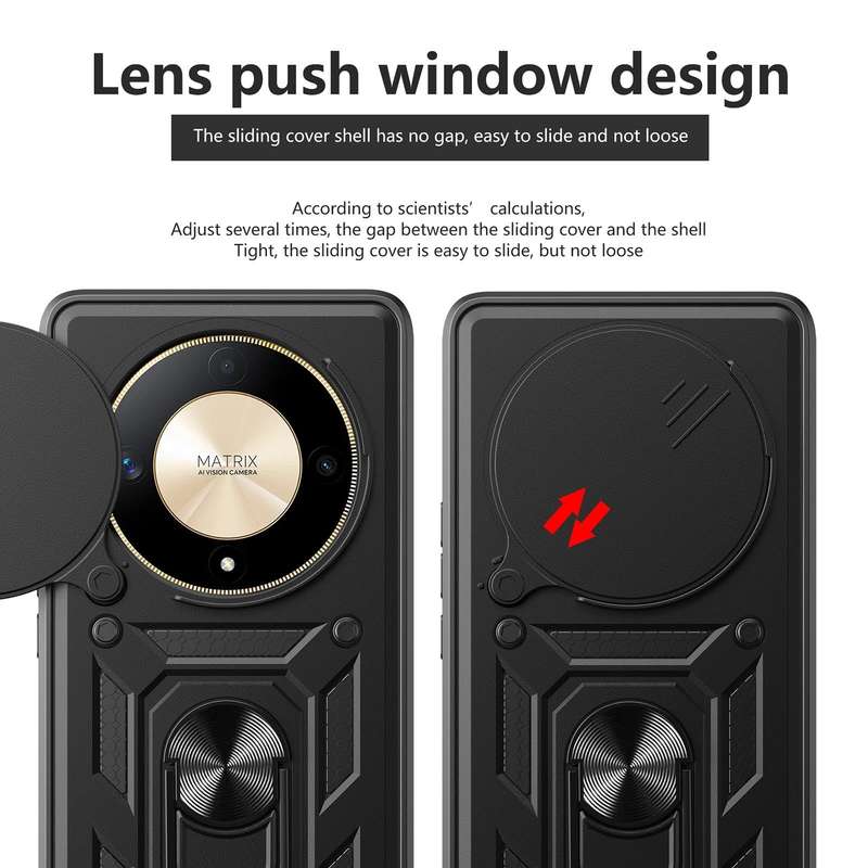 For Honor X9b Sliding Camera Cover Design TPU+PC Phone Case(Silver)