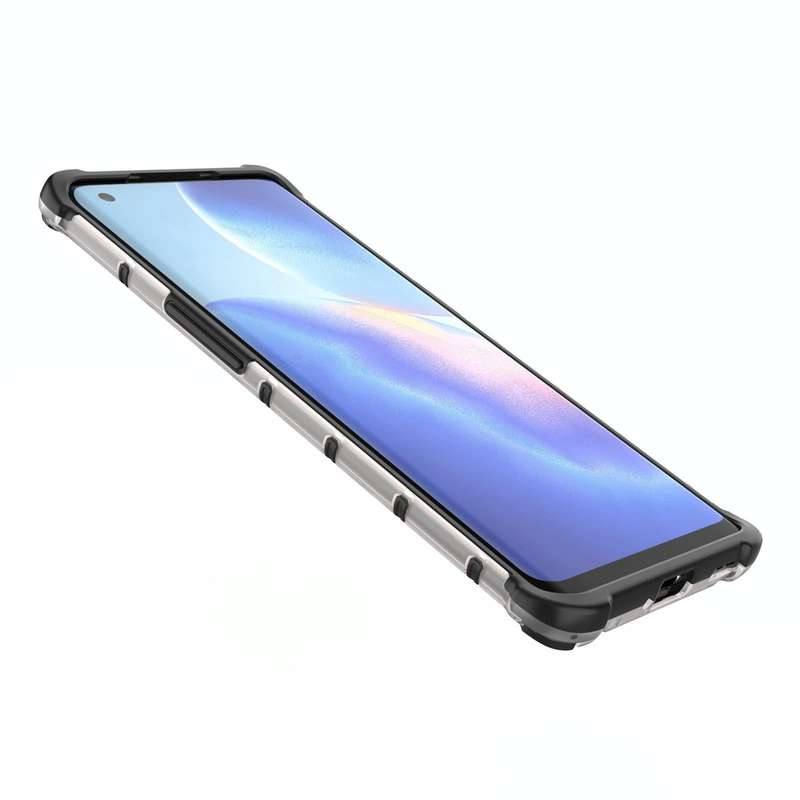 For Oppo Reno5 Pro 5G Shockproof Honeycomb PC + TPU Case(Black)