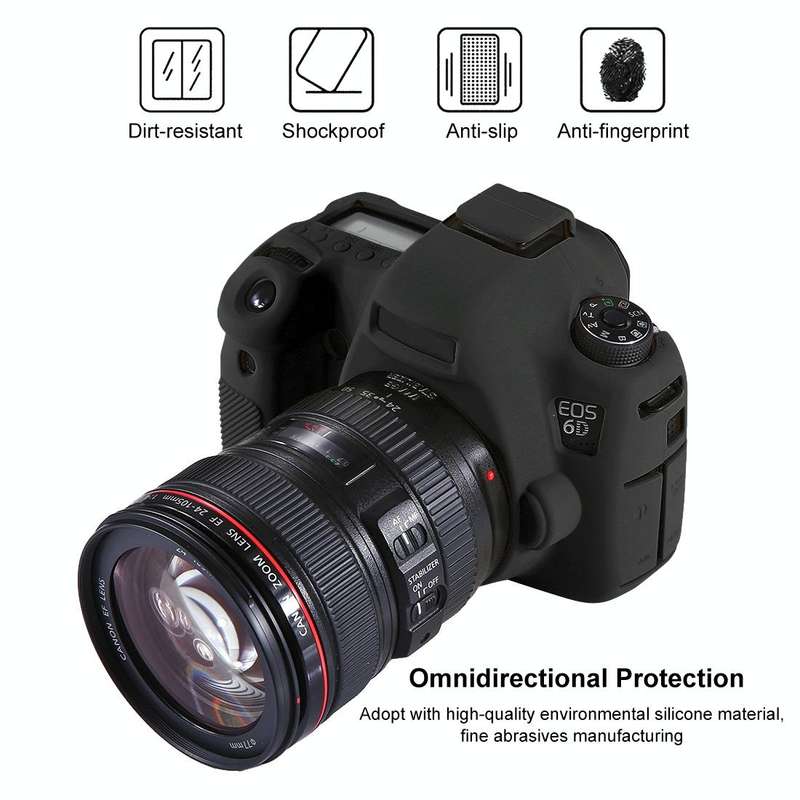 PULUZ Soft Silicone Protective Case for Canon EOS 6D(Black)