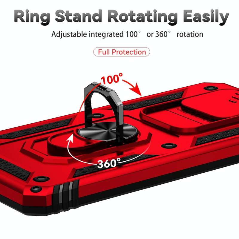 For Samsung Galaxy J7 Prime Sliding Camshield Holder Phone Case(Red)