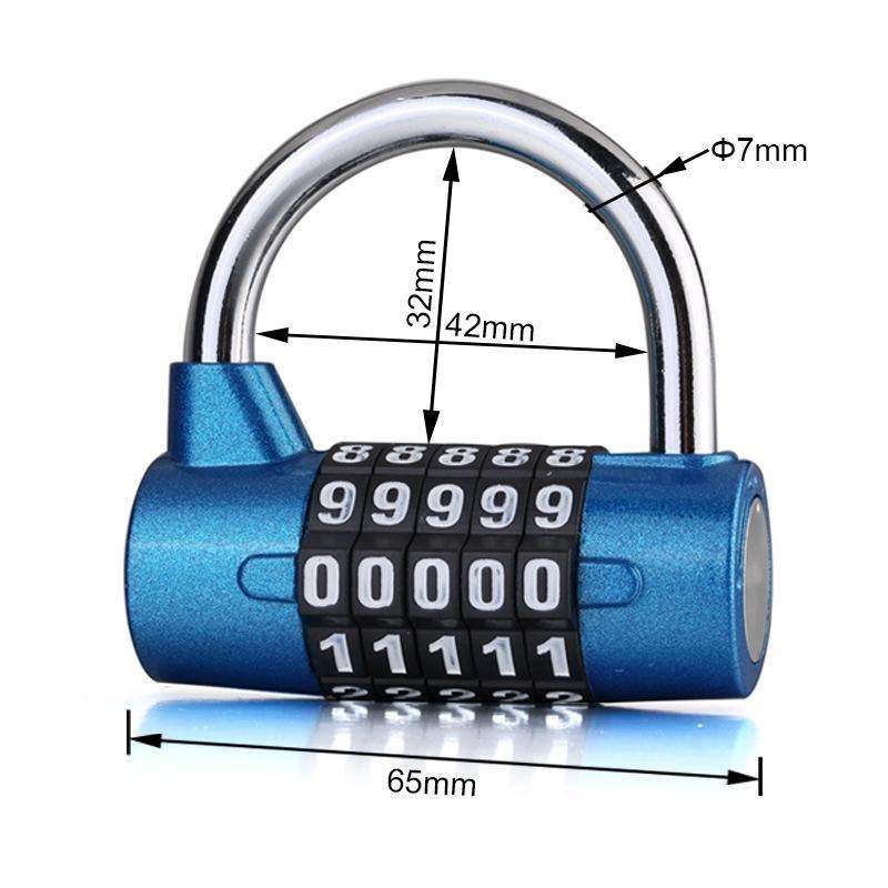 Large 5 Digit Combination Gym Cabinets Password Lock Tool Box Door Padlock(Silver)