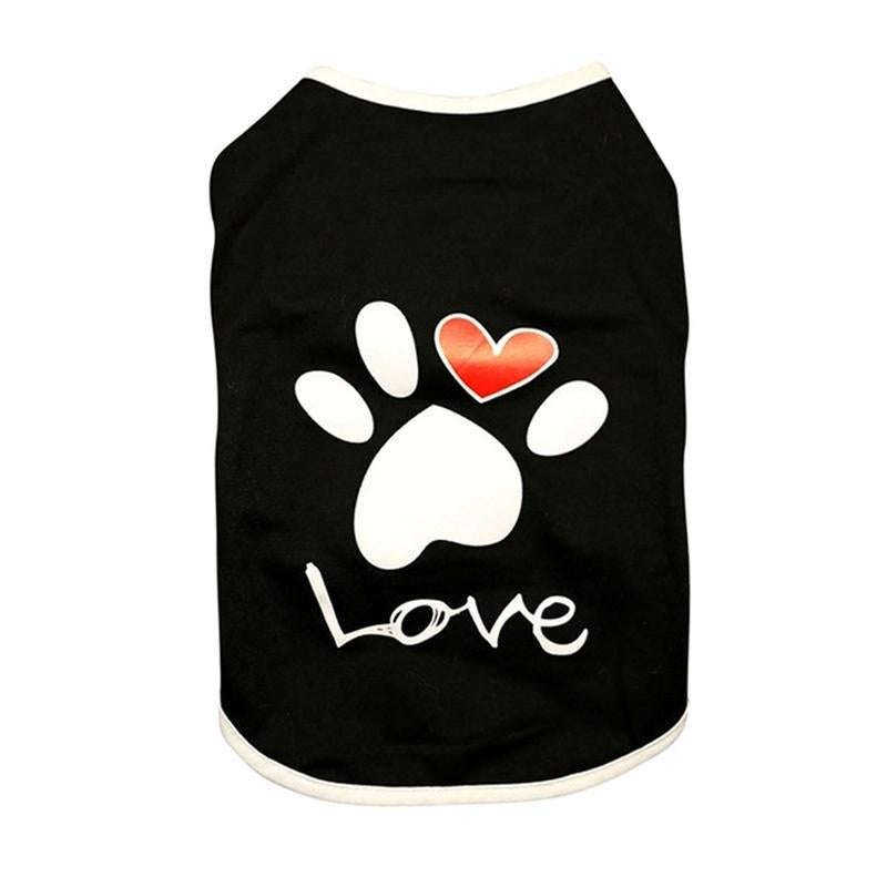 Pet Clothes Dog Love Pattern Vest Dog Clothes, Size:XXL(Black)