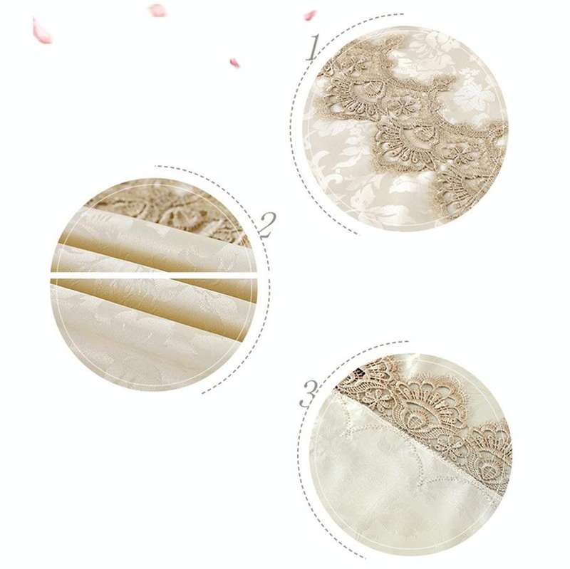 Classical Tablecloth Table Decor Jacquard Lace Elegant Table Cloth, Size:150cm Round(Light Brown)
