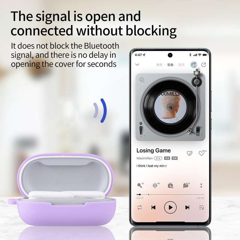 For Huawei FreeBuds SE Pure Color Bluetooth Earphone Silicone Case with Hook(Sky Blue)