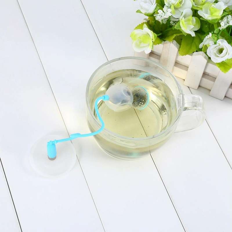 Creative Diver Shape Tea Strainer Filter Silicone Teabags(Orange)