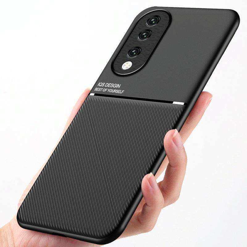 For Honor 90 Classic Tilt Strip Grain Magnetic Shockproof PC + TPU Phone Case(Green)