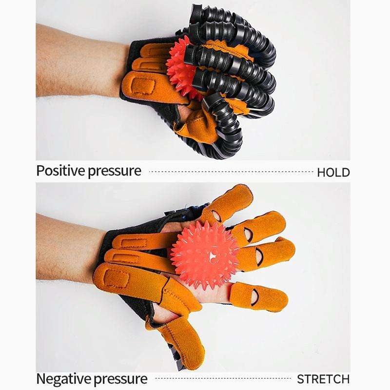 Intelligent Robotic Rehabilitation Glove Equipment, With UK Plug Adapter, Size: M(Left Hand Brown)