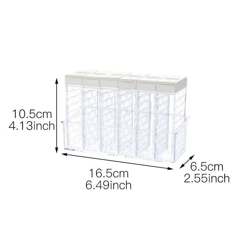 6 PCS Spice Seasoning Box PP Salt Pepper Jars Box Kitchen Spice Storage Bottles(Coffee)