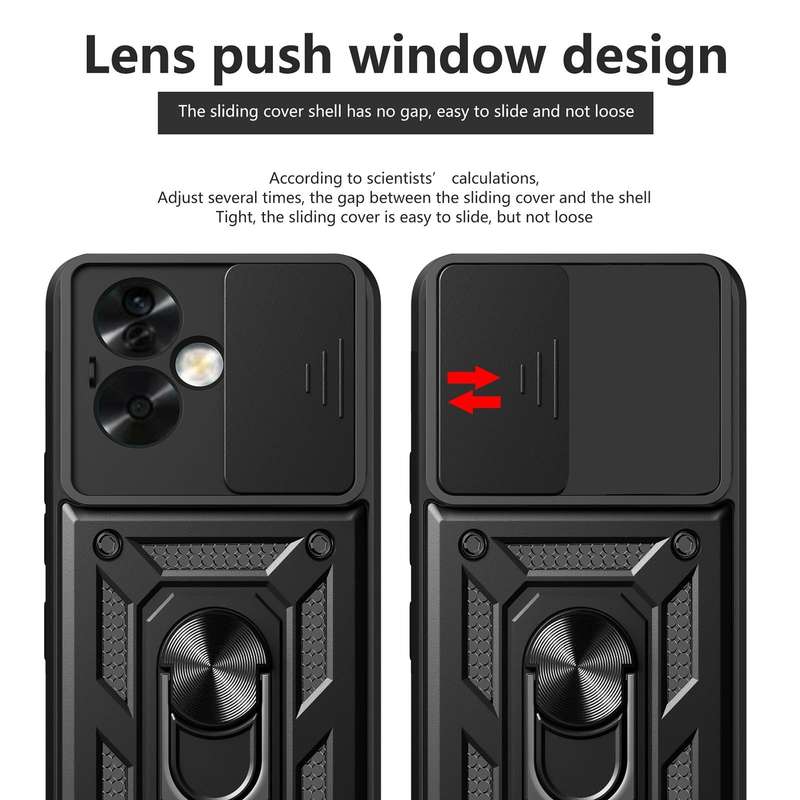 For OPPO A79 5G Global Sliding Camera Cover Design TPU Hybrid PC Phone Case(Mint Green)