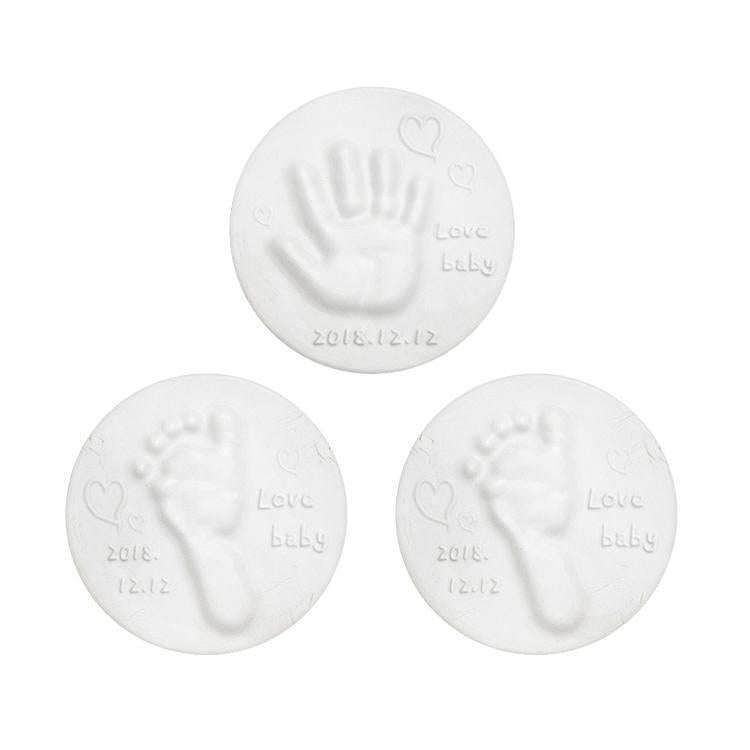10 PCS Baby Care Air Dry Soft Clay Baby Hand and Foot Inkpad(White)