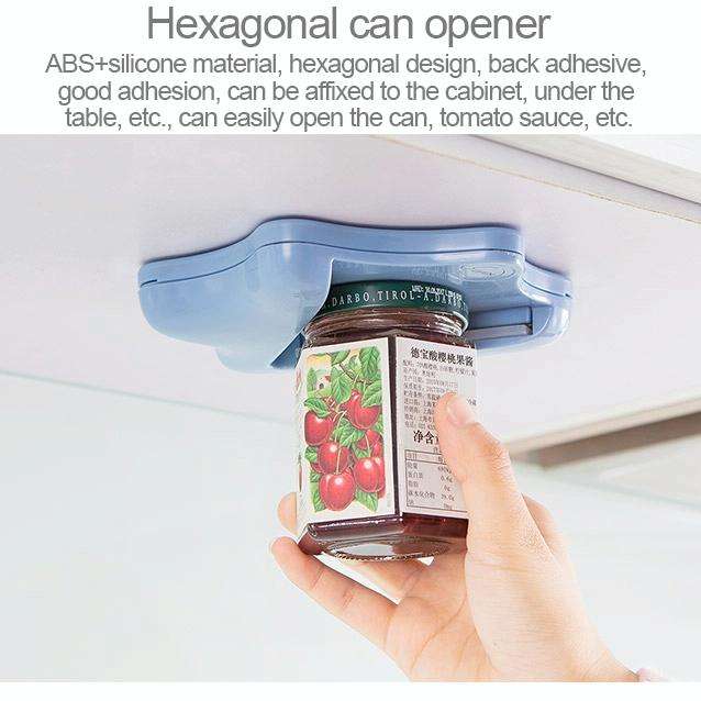 Effortless Bottle Can Opener Under the Kitchen Cabinet Countertop Lid Remover (Pink)