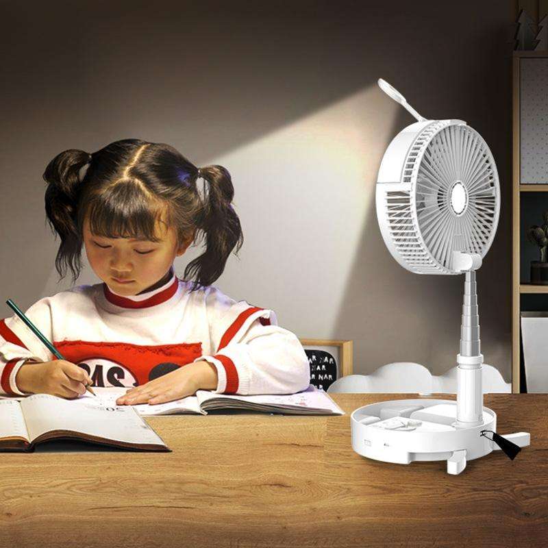 Humidifying and Moisturizing Spray Fan USB Charging Desktop Portable Folding Fan (White)