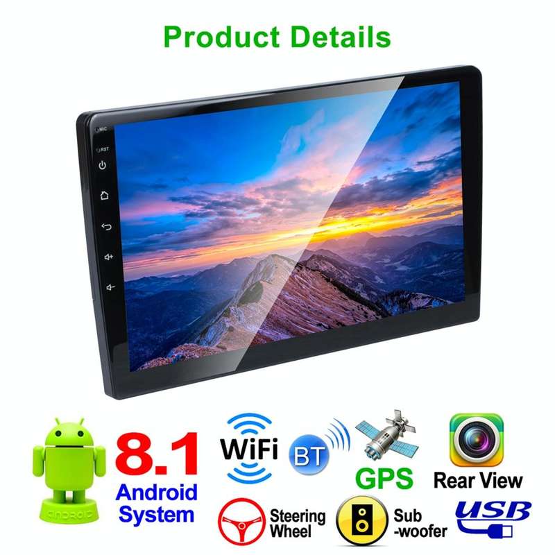 HD 9 inch Universal Car Android 8.1 Radio Receiver MP5 Player, Support FM & Bluetooth & TF Card &...