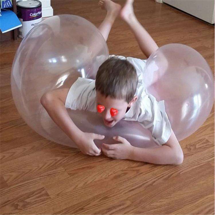 Bubble Ball TPR Blowing Balloon Racket Ball Toy, Size:Large(Random Color)