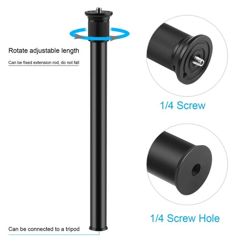 PULUZ C Clamp Mount Light Stand Extension Central Shaft Rod Monopod Holder Kits, Rod Length: 33-6...