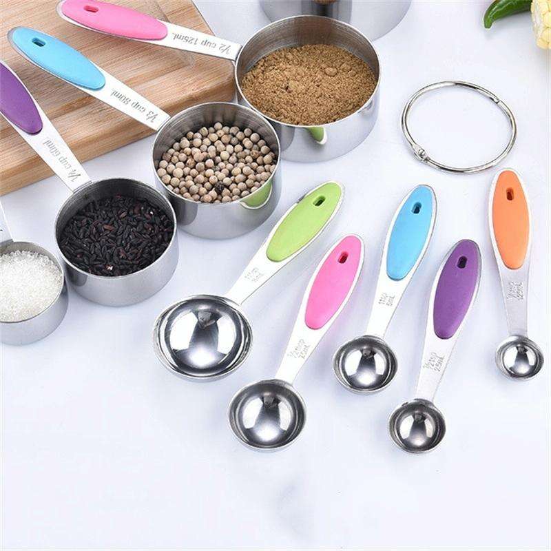 5 in 1 Stainless Steel Measuring Spoon Set Coffee Spoon Baking Kitchen Gadget, Style:Measuring Sp...