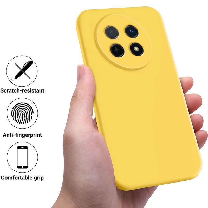 For Huawei Nova Y91 4G Solid Color Liquid Silicone Dropproof Full Coverage Protective Case(Yellow)