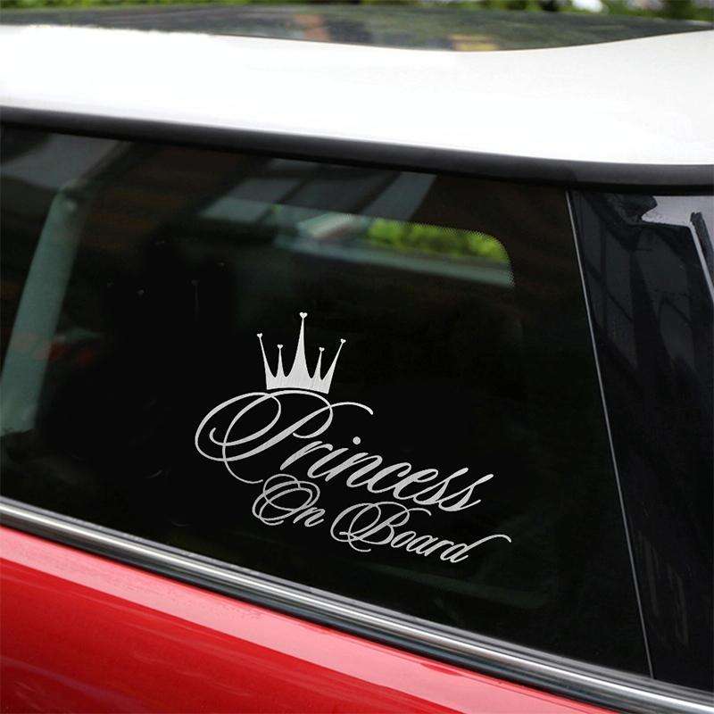 Princess Baby Pattern Car Decal Reflective Laser Vinyl Car Sticker, Size: 16.5x10.9cm(Silver)