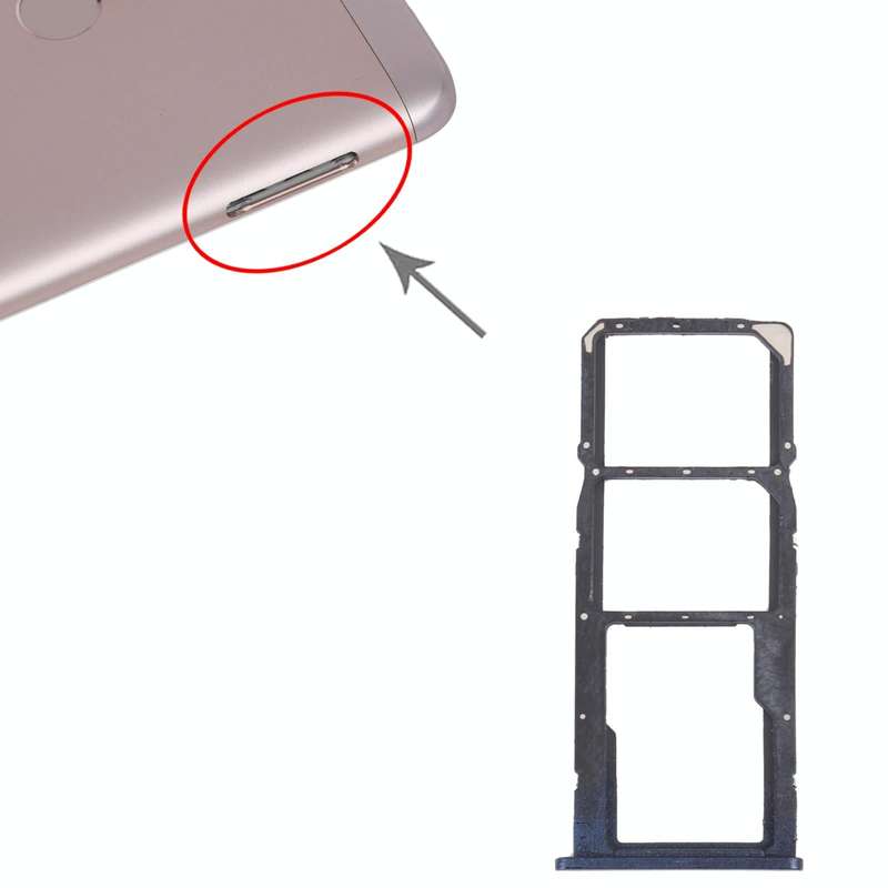 SIM Card Tray + SIM Card Tray + Micro SD Card Tray for Honor 7C(Blue)