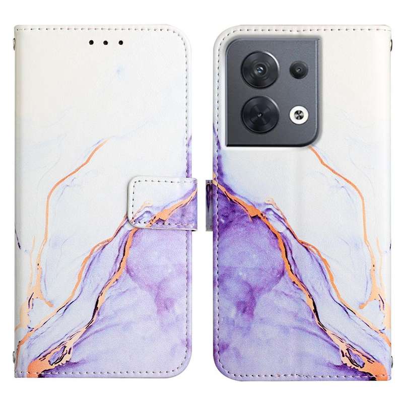 For OPPO Reno8 PT003 Marble Pattern Flip Leather Phone Case(LS006)
