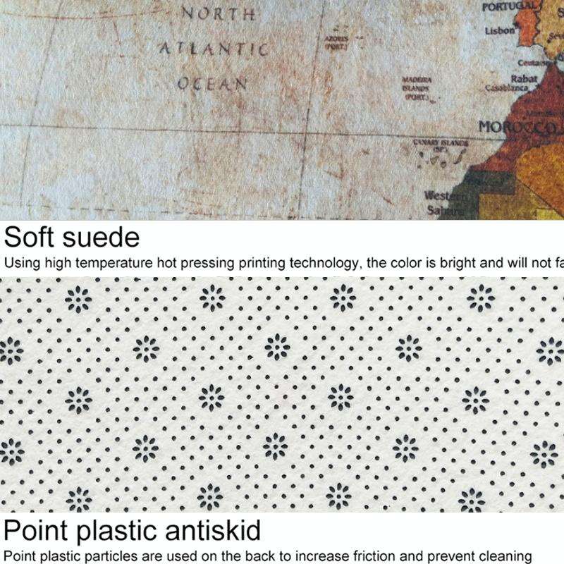 World Map Carpets Rug Bedroom Kids Baby Play Crawling Mat Memory Foam Area Rugs Carpet, Size:40x6...