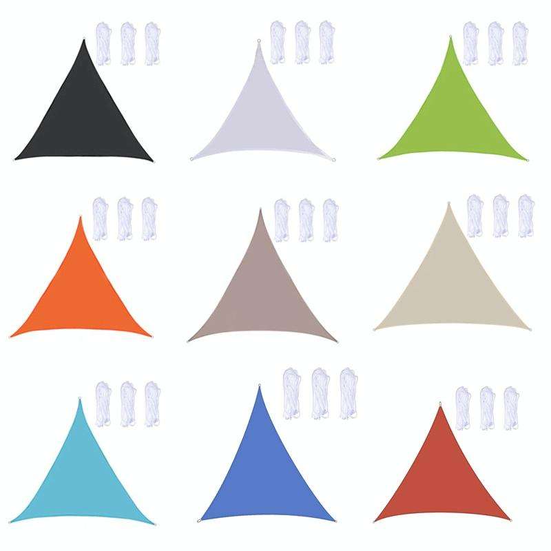 Triangle Outdoor Garden Sunshade Sail Waterproof Anti-UV Canopy, Size: 2.4m x 2.4m x 2.4m(Lake Blue)