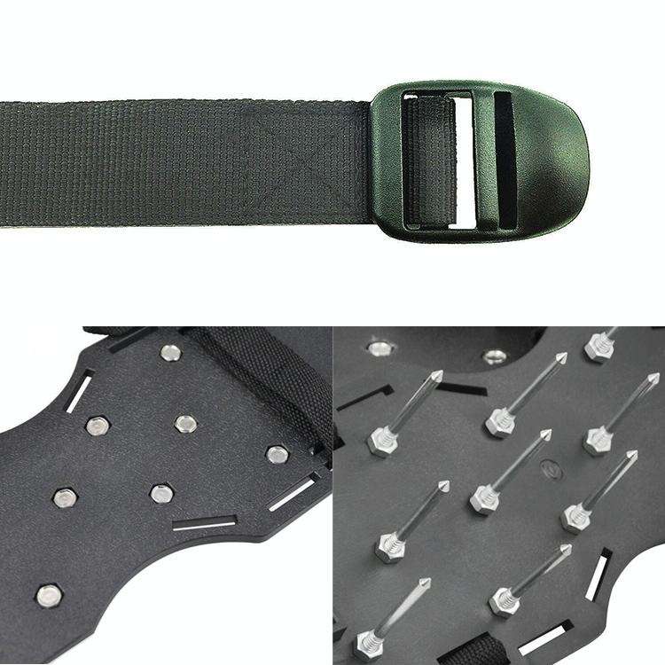 Garden Lawn Garden Tools Grass Ripper Spiked Shoes with 4 Plastic Buckles (Black)