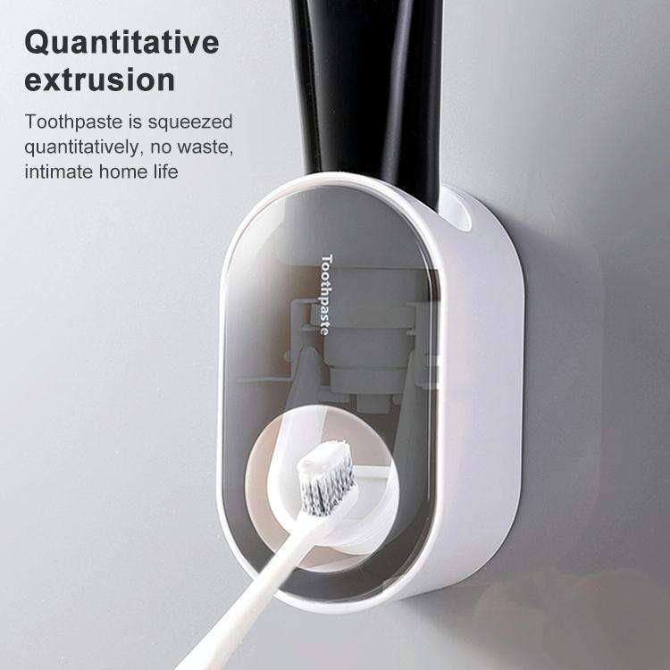 Automatic Toothpaste Squeezing Wall-mounted Toothpaste Rack(Pink+White)