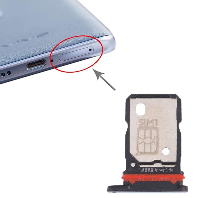 For vivo X60 Pro+ V2056A SIM Card Tray + SIM Card Tray (Black)