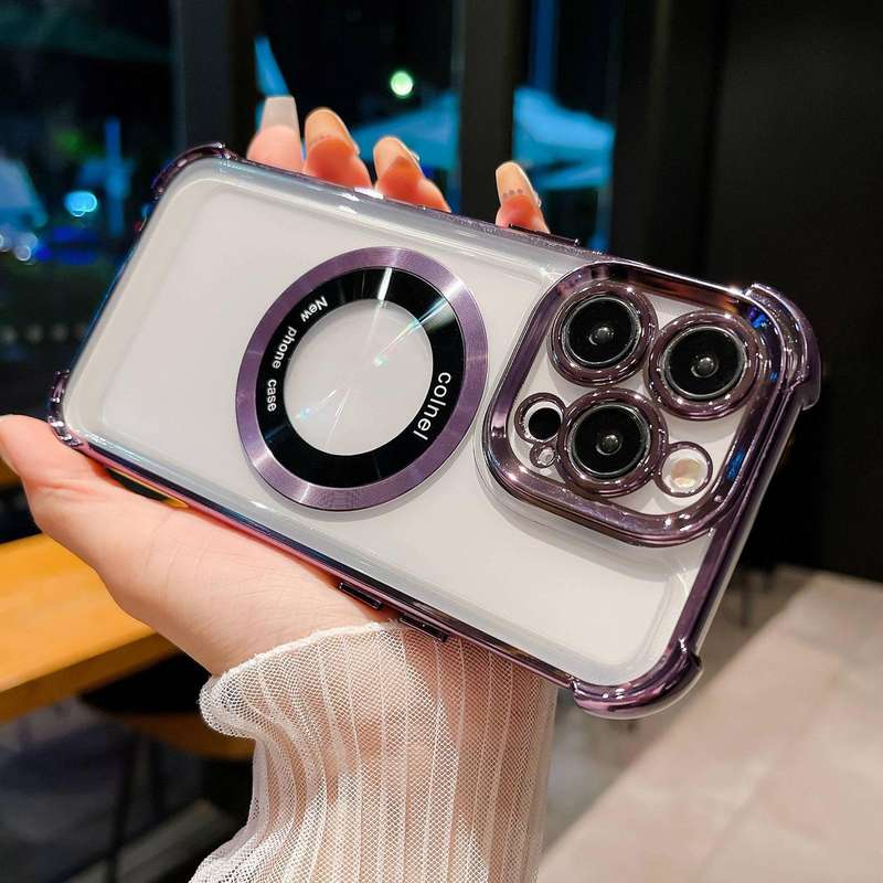 For iPhone 11 6D Electroplating Armor Magsafe Phone Case(Purple)