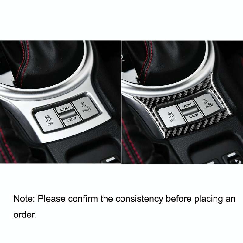 Car Carbon Fiber Gear Button Decorative Sticker for Subaru BRZ / Toyota 86 2017-2019, Left and Ri...