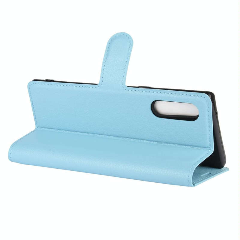 For LG Velvet Litchi Texture Horizontal Flip Protective Case with Holder & Card Slots & Wallet(Blue)