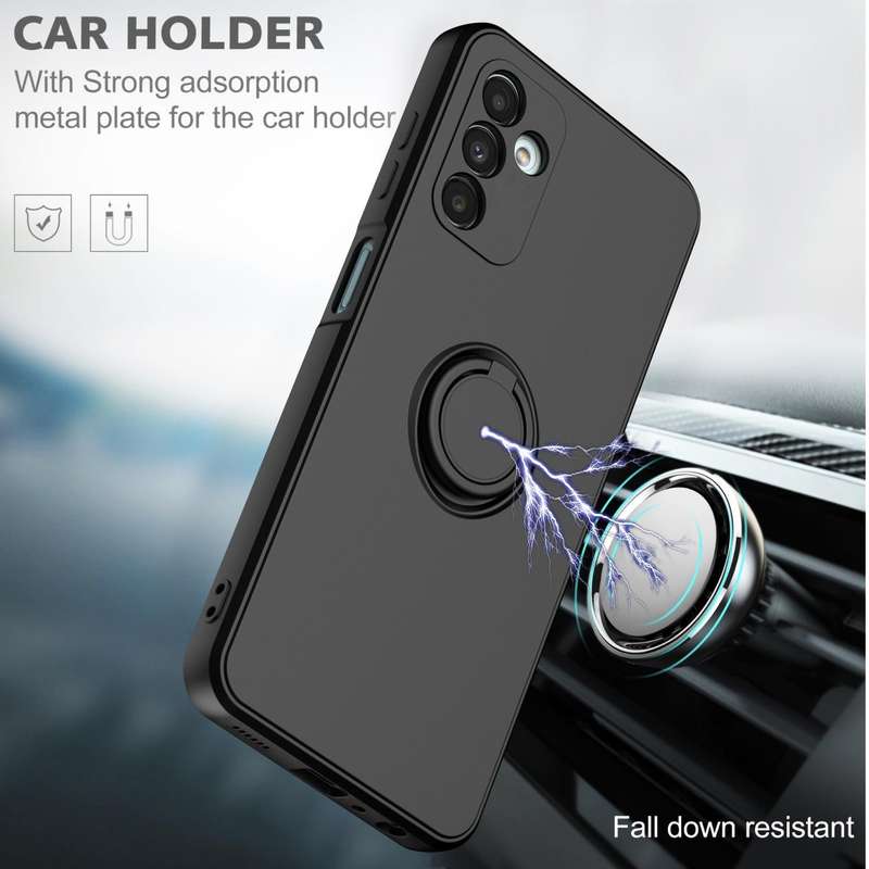 Ring Kickstand Silicone Phone Case For Samsung Galaxy A14 5G(Lavender Purple)