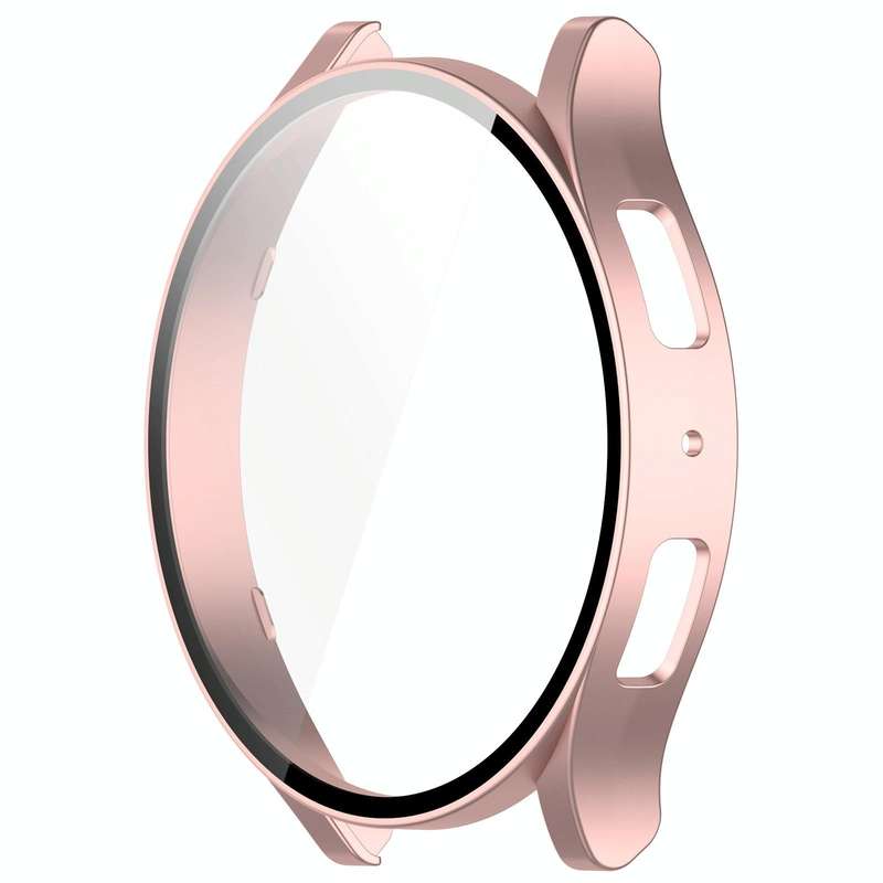 For Samsung Galaxy Watch6 40mm PC + Tempered Film Integrated Watch Protective Case(Rose Gold)
