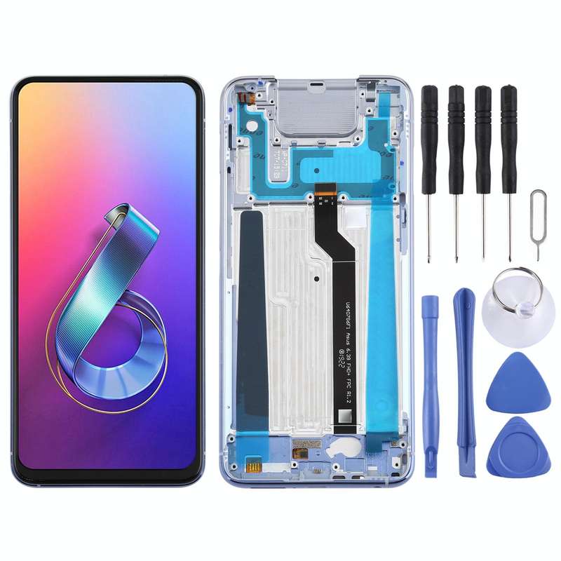 OEM LCD Screen for Asus Zenfone 6 ZS630KL I01WD Digitizer Full Assembly with FrameSilver)