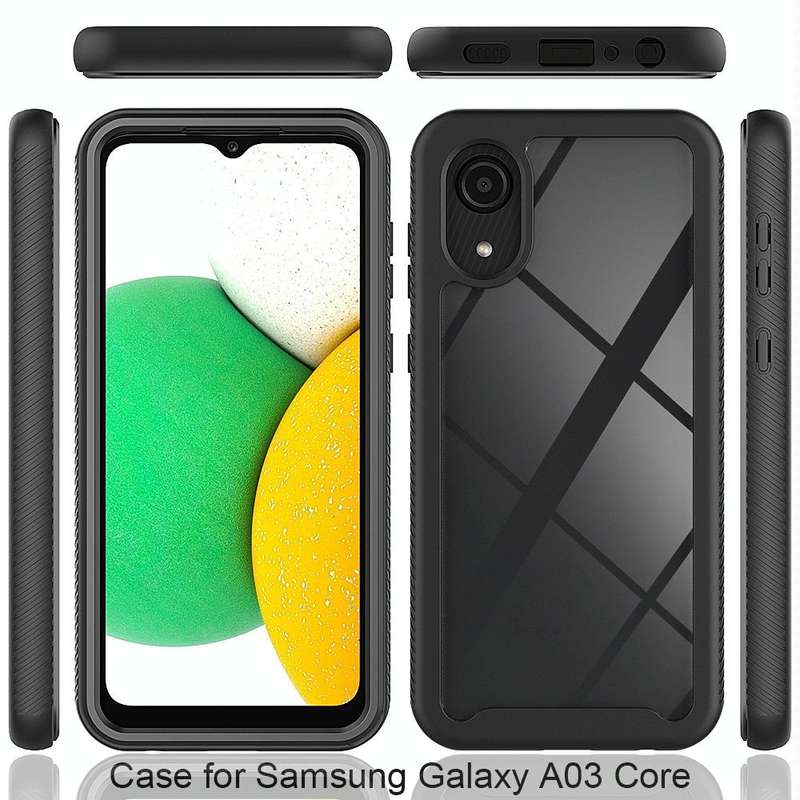 For Samsung Galaxy A03 Core Starry Sky Solid Color Series Shockproof PC + TPU Phone Case(Black)