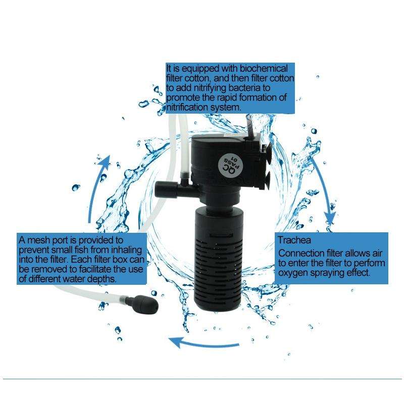 HX-200L 3W 300L/H Multi-function Mini Submersible Aquarium Water Pump Circulation Pump Fish Tank ...