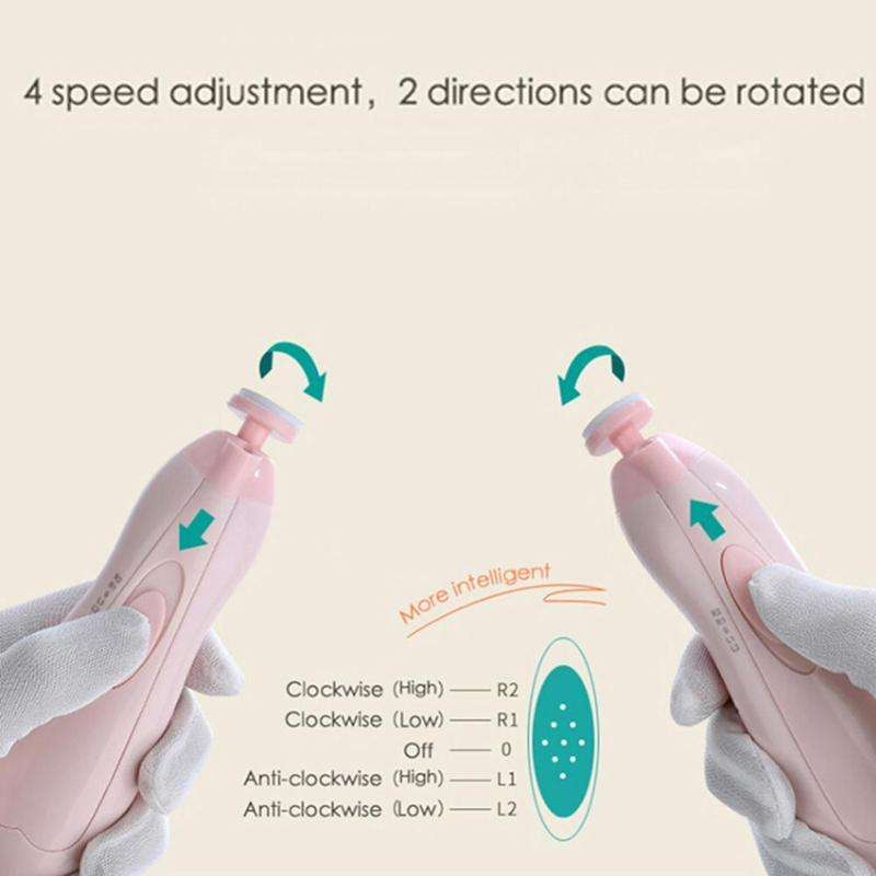 Electric Safe Nail Clipper Cutter Baby Nail Trimmer Manicure Pedicure Clipper Cutter(Pink)