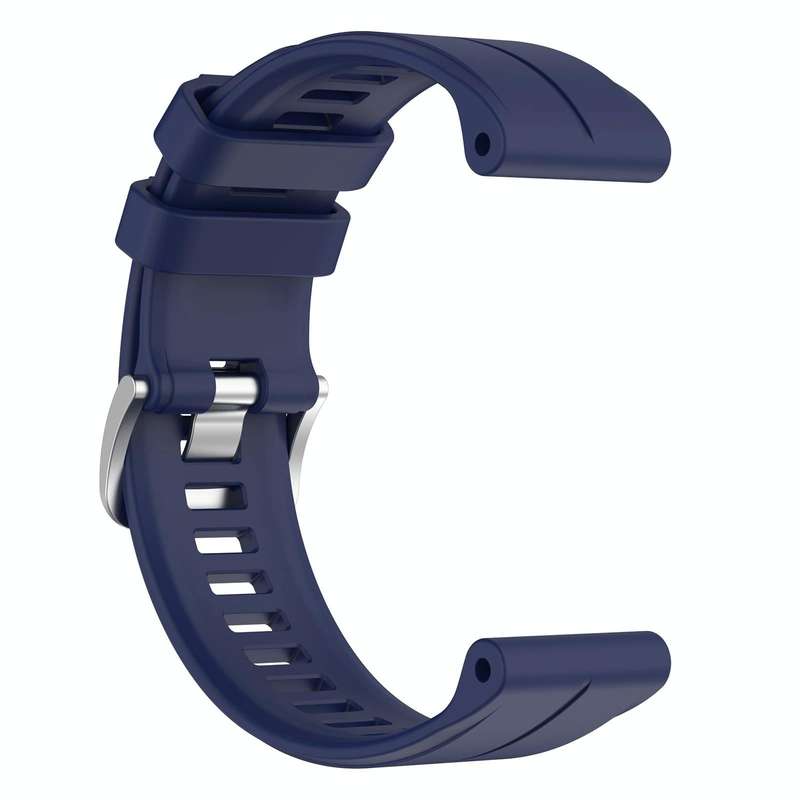 For Garmin Fenix 6 Pro GPS 22mm Solid Color Silicone Watch Band(Dark Blue)