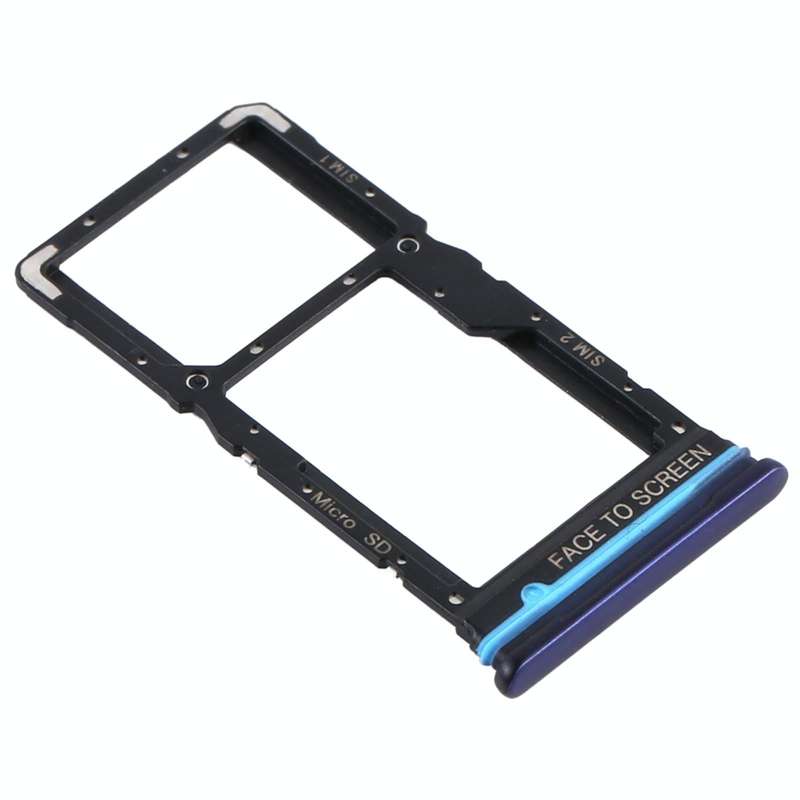 SIM Card Tray + SIM Card Tray / Micro SD Card Tray for Xiaomi Redmi Note 9 Pro 5G M2007J17C (Blue)