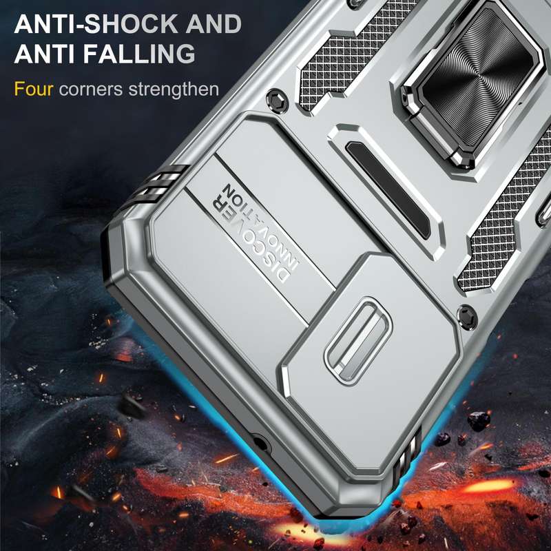 For Samsung Galaxy A05s Armor PC + TPU Camera Shield Phone Case(Grey)