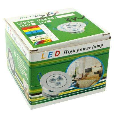 3W Ceiling Light Down Light Bulb, 3 LED, Warm White Light, AC 85-265V