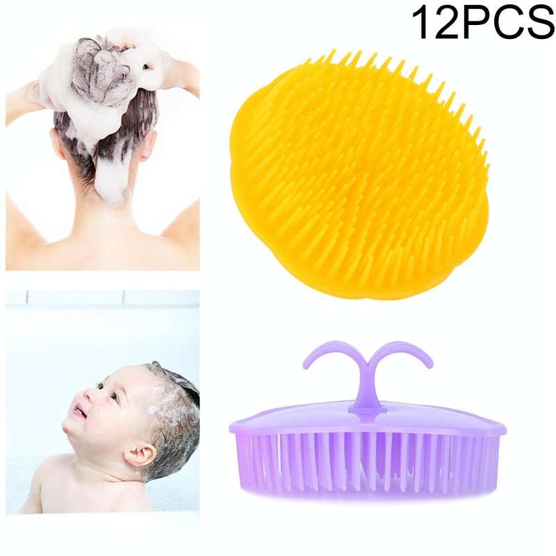 12 PCS Shampoo Brush Adult Scalp Massage Brush Soft Glue Bathroom Shampoo CombRandom Color Delivery
