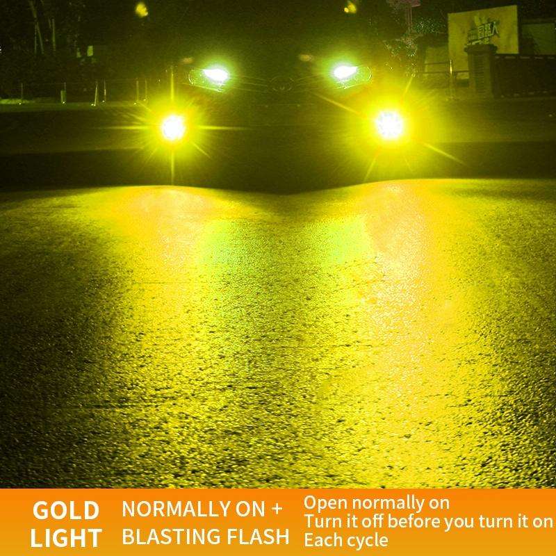 1 Pair 9005 27W / DC12V Car Aluminum Alloy Flashing LED Headlight (Gold Light)