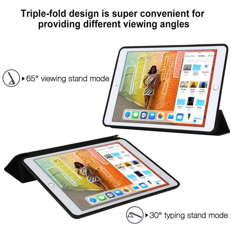 For iPad Air 3 10.5 inch Horizontal Flip Smart Leather Case with Three-folding Holder(Navy Blue)
