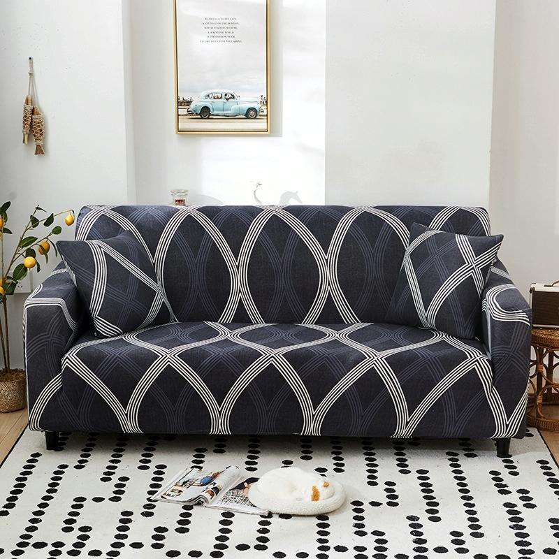 Fabric High Elastic All Inclusive Lazy Sofa Cover, Size: 3 Persons(Simple Rhombus)