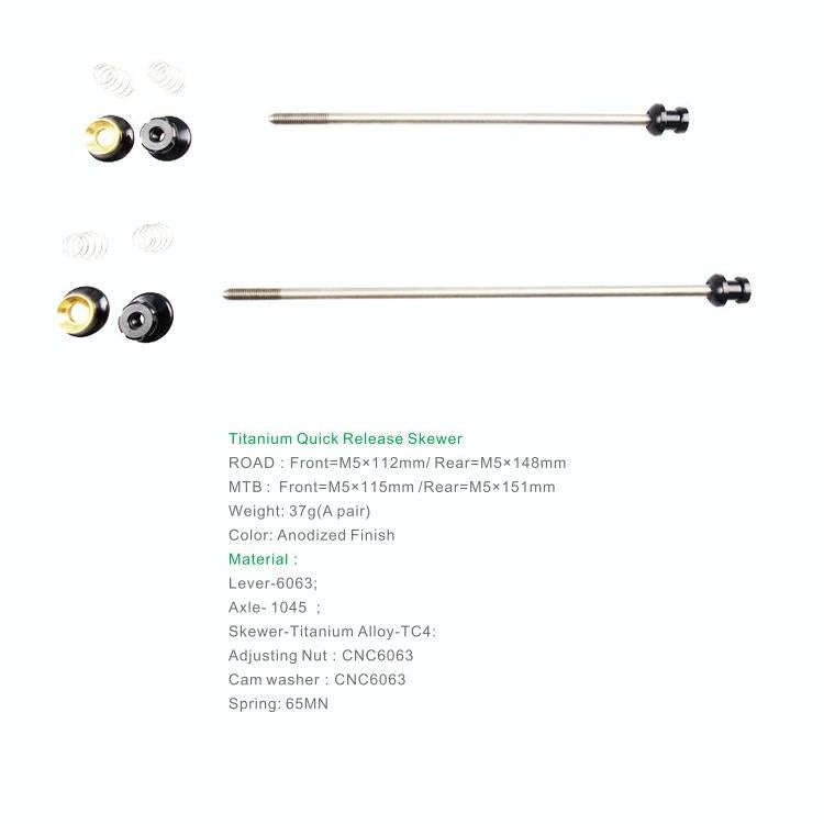 BIKERSAY Bicycle Skewers Quick Release Titanium Axle QR Wheel Hub Skewer For Road Bicycle, Model:...
