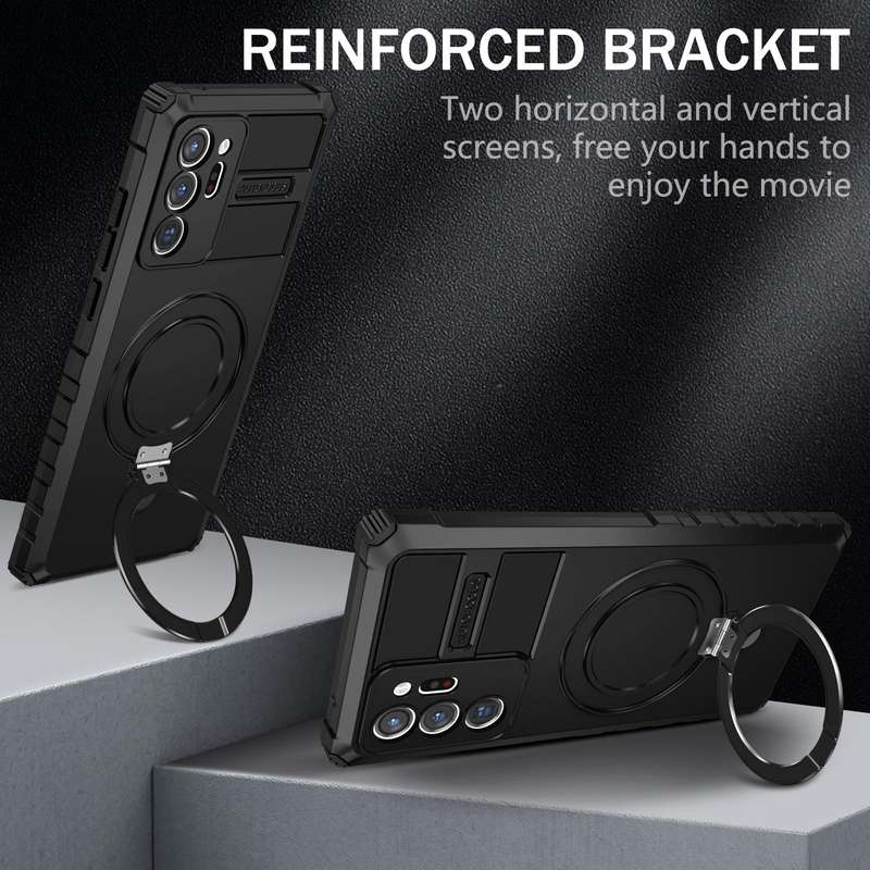 For Samsung Galaxy Note20 Ultra MagSafe Magnetic Holder Phone Case(Black)